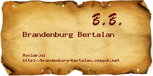 Brandenburg Bertalan névjegykártya